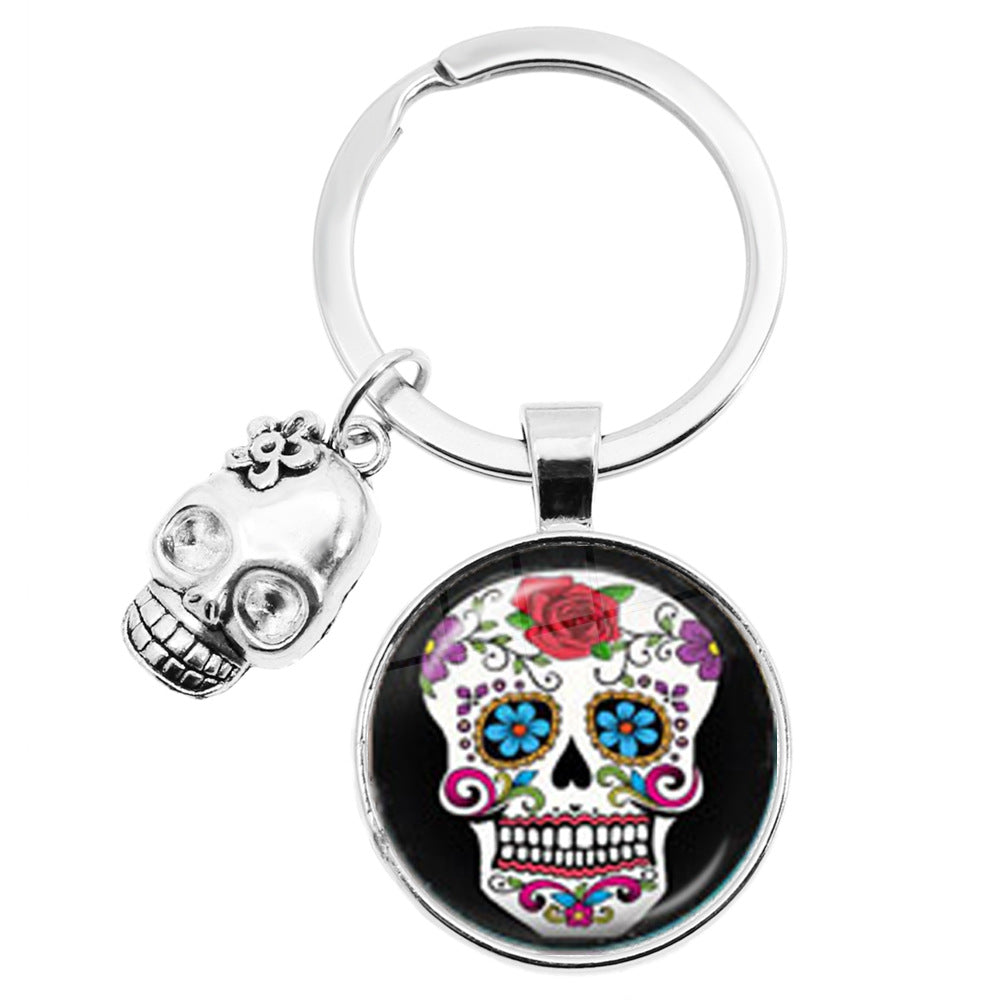 Wholesale Zinc Alloy Mexican Candy Skull Keychain